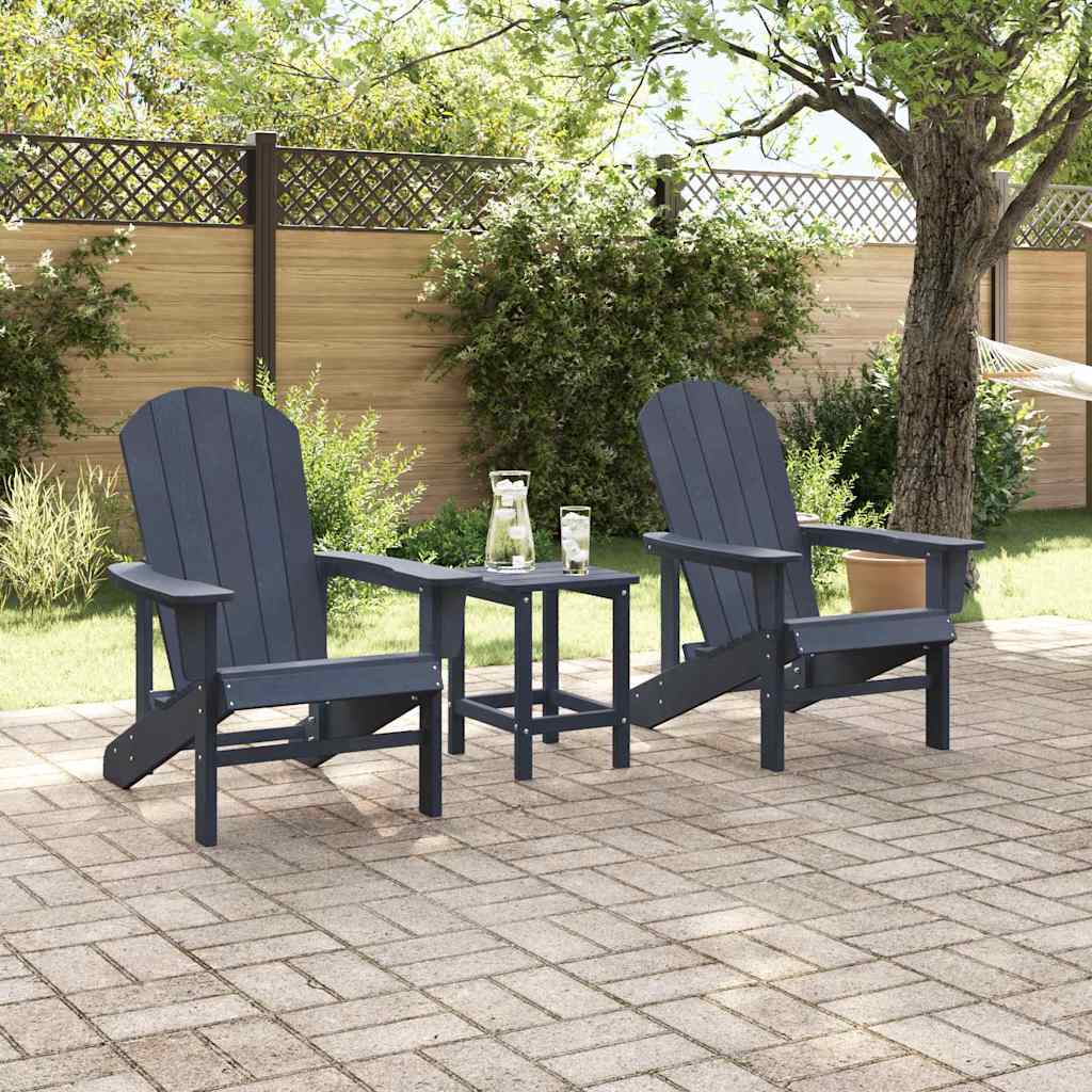 Garden Lounge Furniture 3 pcs Navy 38 x 38 x 46cm Polyethylene
